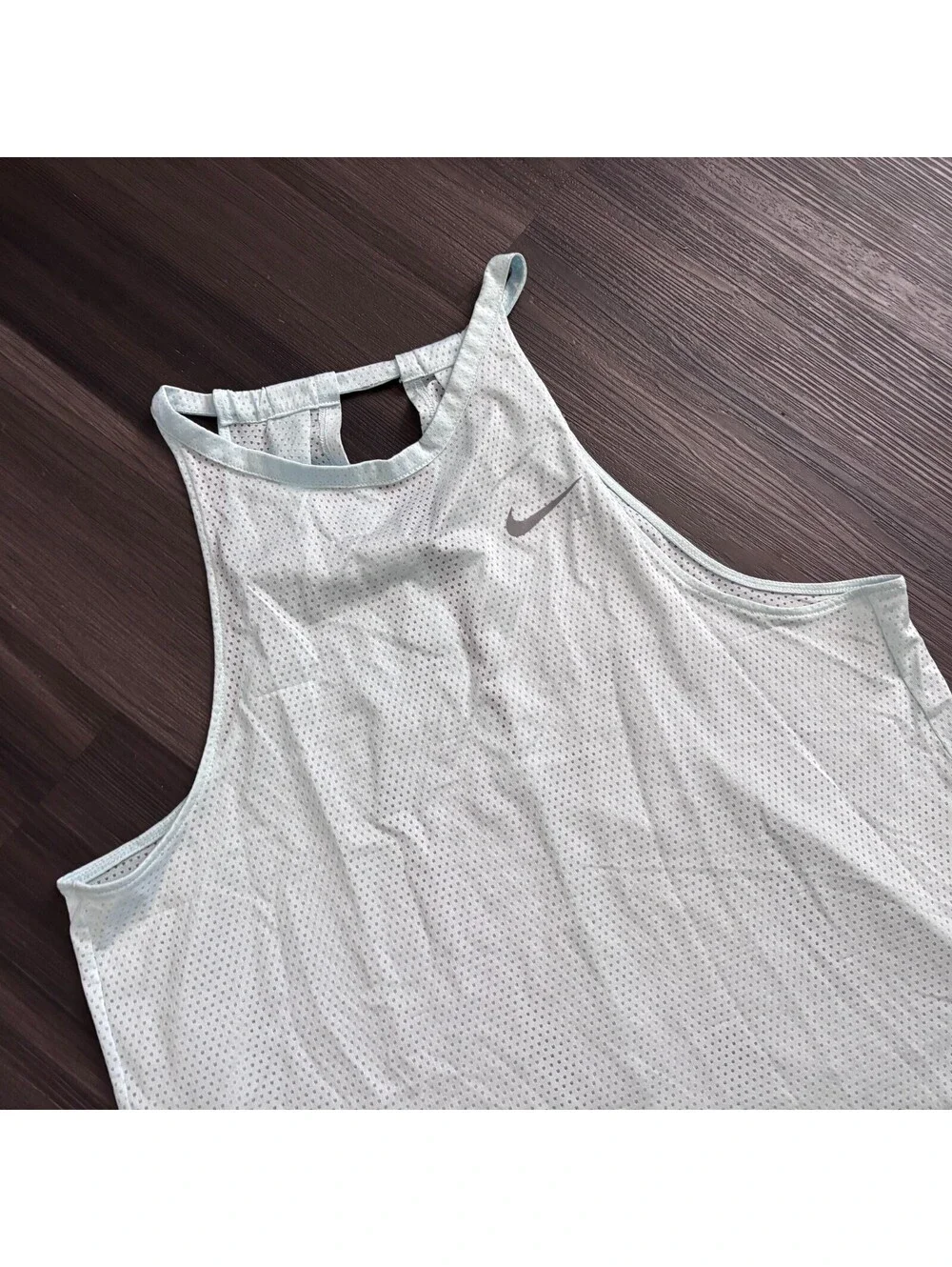 Nike Breathe Running Tank Top Size Medium Lightweight Blue Breathable